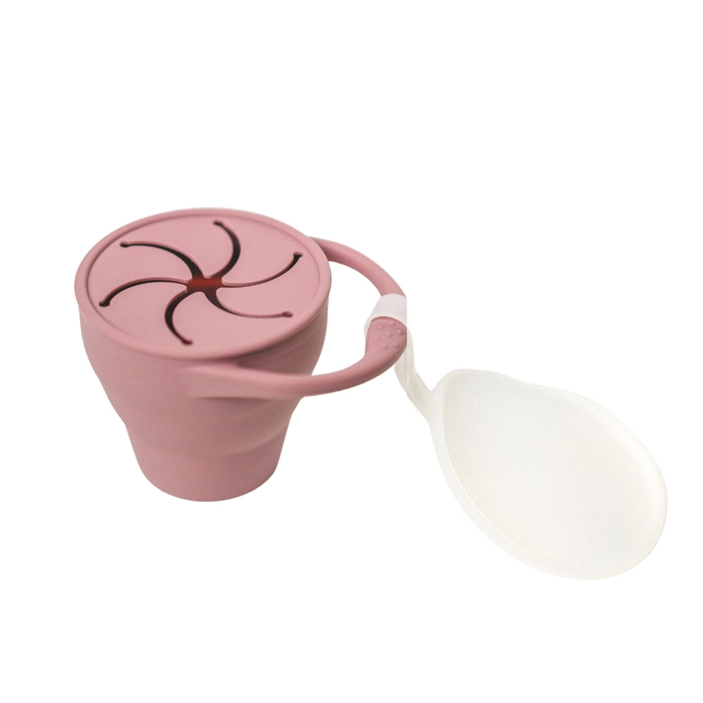 Mauve Snack Cup with Lid Clasp
